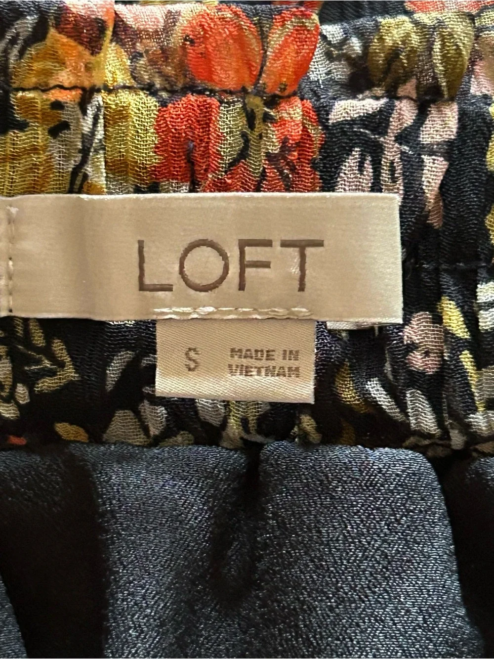 LOFT Floral Tiered Mini Skirt Women’s Small Black Pink Boho‎ Lined Pull On